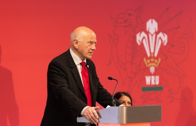 130426 - Welsh Rugby Union EGM - Terry Cobner, WRU President, during the Extraordinary General Meeting held at the Principality Stadium
