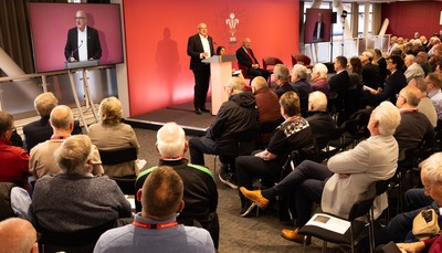130426 - Welsh Rugby Union EGM - Richard Collier-Keywood, outgoing WRU chair, during the Extraordinary General Meeting held at the Principality Stadium