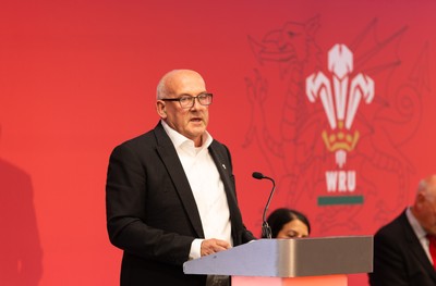 130426 - Welsh Rugby Union EGM - Richard Collier-Keywood, outgoing WRU chair, during the Extraordinary General Meeting held at the Principality Stadium