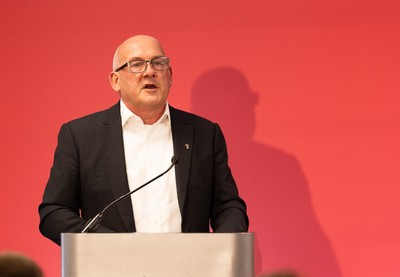 130426 - Welsh Rugby Union EGM - Richard Collier-Keywood, outgoing WRU chair, during the Extraordinary General Meeting held at the Principality Stadium