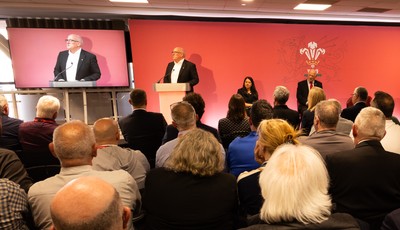 130426 - Welsh Rugby Union EGM - Richard Collier-Keywood, outgoing WRU chair, during the Extraordinary General Meeting held at the Principality Stadium