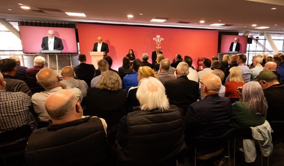 130426 - Welsh Rugby Union EGM - Richard Collier-Keywood, outgoing WRU chair, during the Extraordinary General Meeting held at the Principality Stadium