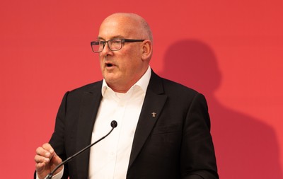 130426 - Welsh Rugby Union EGM - Richard Collier-Keywood, outgoing WRU chair, during the Extraordinary General Meeting held at the Principality Stadium