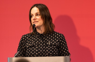 130426 - Welsh Rugby Union EGM - Lydia Stirling, WRU Chief People Officer, during the Extraordinary General Meeting held at the Principality Stadium