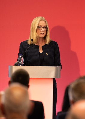 130426 - Welsh Rugby Union EGM - Abi Tierney, WRU Group Chief Executive Officer, during the Extraordinary General Meeting held at the Principality Stadium