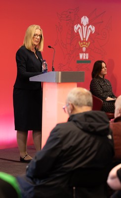 130426 - Welsh Rugby Union EGM - Abi Tierney, WRU Group Chief Executive Officer, during the Extraordinary General Meeting held at the Principality Stadium