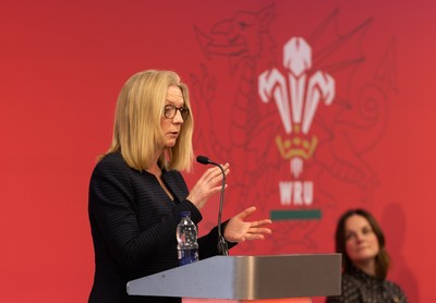 130426 - Welsh Rugby Union EGM - Abi Tierney, WRU Group Chief Executive Officer, during the Extraordinary General Meeting held at the Principality Stadium