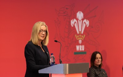 130426 - Welsh Rugby Union EGM - Abi Tierney, WRU Group Chief Executive Officer, during the Extraordinary General Meeting held at the Principality Stadium