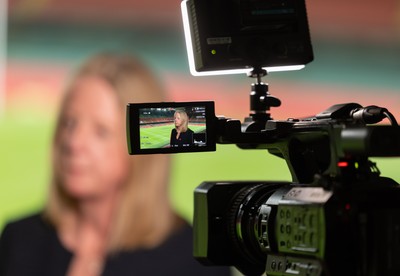 130426 - Welsh Rugby Union EGM - WRU President, Abi Tierney, speaks to the media after the Extraordinary General Meeting held at the Principality Stadium