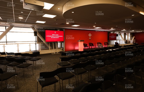 130426 - Welsh Rugby Union EGM - A general view of the President’s Lounge ahead of the Extraordinary General Meeting held at the Principality Stadium