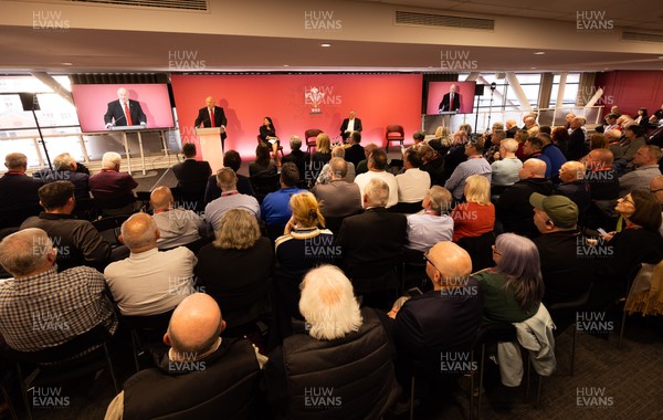 130426 - Welsh Rugby Union EGM - Terry Cobner, WRU President during the Extraordinary General Meeting held at the Principality Stadium
