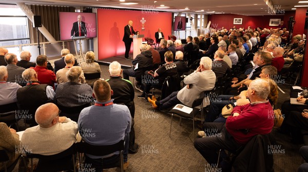130426 - Welsh Rugby Union EGM - Terry Cobner, WRU President during the Extraordinary General Meeting held at the Principality Stadium