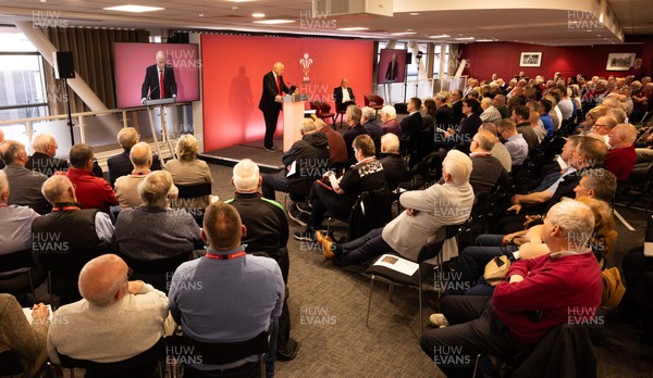 130426 - Welsh Rugby Union EGM - Terry Cobner, WRU President during the Extraordinary General Meeting held at the Principality Stadium