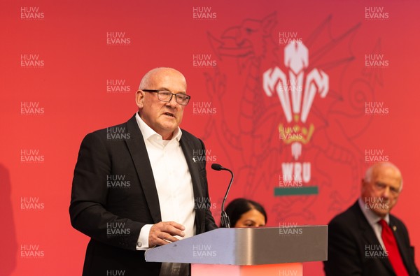 130426 - Welsh Rugby Union EGM - Richard Collier-Keywood, outgoing WRU chair, during the Extraordinary General Meeting held at the Principality Stadium