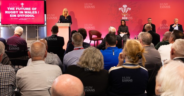 130426 - Welsh Rugby Union EGM - Abi Tierney, WRU Group Chief Executive Officer, during the Extraordinary General Meeting held at the Principality Stadium