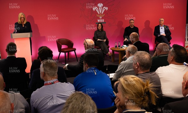 130426 - Welsh Rugby Union EGM - Abi Tierney, WRU Group Chief Executive Officer, during the Extraordinary General Meeting held at the Principality Stadium