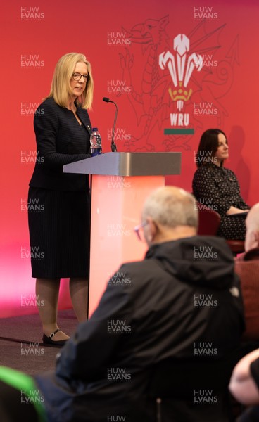 130426 - Welsh Rugby Union EGM - Abi Tierney, WRU Group Chief Executive Officer, during the Extraordinary General Meeting held at the Principality Stadium