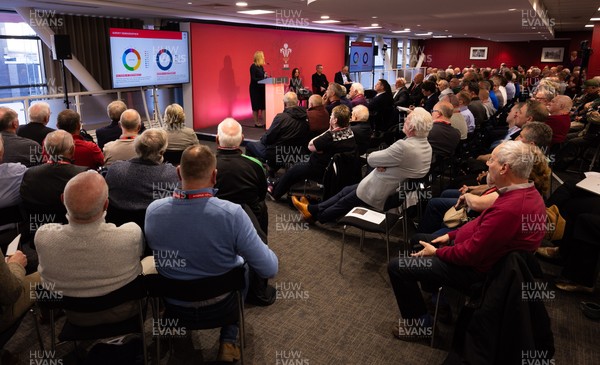 130426 - Welsh Rugby Union EGM - Abi Tierney, WRU Group Chief Executive Officer, during the Extraordinary General Meeting held at the Principality Stadium
