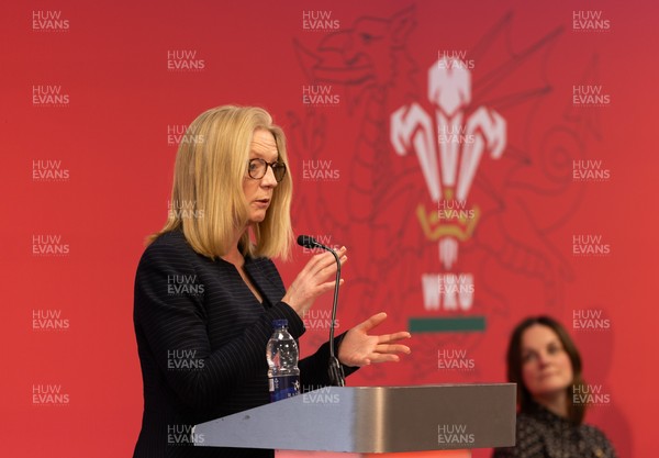 130426 - Welsh Rugby Union EGM - Abi Tierney, WRU Group Chief Executive Officer, during the Extraordinary General Meeting held at the Principality Stadium