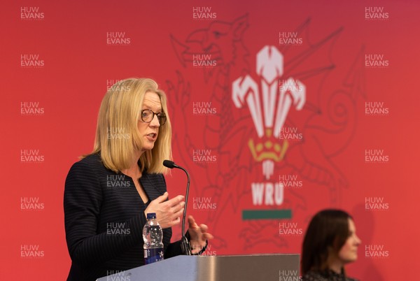 130426 - Welsh Rugby Union EGM - Abi Tierney, WRU Group Chief Executive Officer, during the Extraordinary General Meeting held at the Principality Stadium