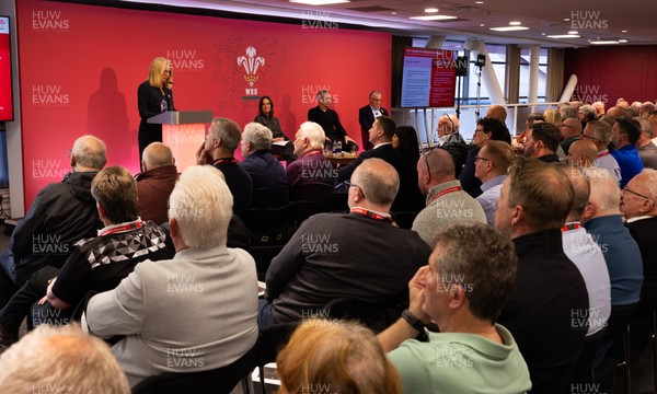 130426 - Welsh Rugby Union EGM - Abi Tierney, WRU Group Chief Executive Officer, during the Extraordinary General Meeting held at the Principality Stadium