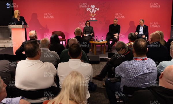 130426 - Welsh Rugby Union EGM - Abi Tierney, WRU Group Chief Executive Officer, Lydia Stirling, WRU Chief People Officer, Dave Reddin, WRU Director of Rugby and Elite Performance and Geraint John, WRU Community Director take questions during the Extraordinary General Meeting held at the Principality Stadium