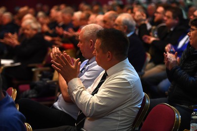 260323 - Welsh Rugby Union Extraordinary General Meeting - Delegates applaud the vote