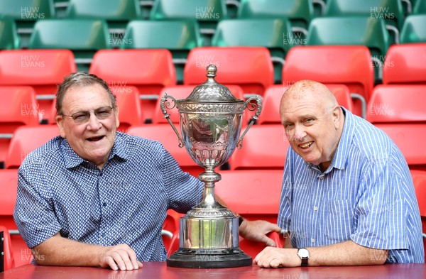 070921 - WRU - Peter Owens and Paul Davies with the WRU Seven-a-side Challenge Trophy