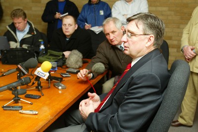 230203 - WRU Meeting, Port Talbot - David Moffett speaks at a press conference after the meeting