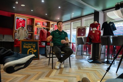 300926 - National Sporting Heritage Day WRU - Picture shows Josh Adams at the WRU National Sporting Heritage Day Event at the Principality Stadium in Cardiff, Wales