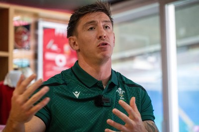 300926 - National Sporting Heritage Day WRU - Picture shows Josh Adams at the WRU National Sporting Heritage Day Event at the Principality Stadium in Cardiff, Wales