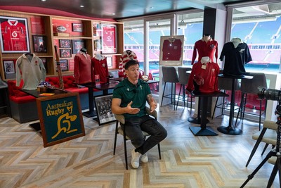 300926 - National Sporting Heritage Day WRU - Picture shows Josh Adams at the WRU National Sporting Heritage Day Event at the Principality Stadium in Cardiff, Wales
