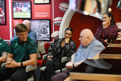 300926 - National Sporting Heritage Day WRU - Picture shows Josh Adams and Alex Mann at the WRU National Sporting Heritage Day Event at the Principality Stadium in Cardiff, Wales