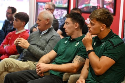 300926 - National Sporting Heritage Day WRU - Picture shows Josh Adams and Alex Mann at the WRU National Sporting Heritage Day Event at the Principality Stadium in Cardiff, Wales