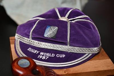 300926 - National Sporting Heritage Day WRU - Picture shows pieces of rugby memorabilia at the WRU National Sporting Heritage Day Event at the Principality Stadium in Cardiff, Wales