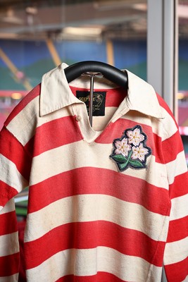 300926 - National Sporting Heritage Day WRU - Picture shows pieces of rugby memorabilia at the WRU National Sporting Heritage Day Event at the Principality Stadium in Cardiff, Wales
