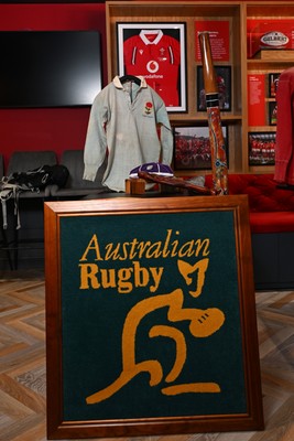 300926 - National Sporting Heritage Day WRU - Picture shows pieces of rugby memorabilia at the WRU National Sporting Heritage Day Event at the Principality Stadium in Cardiff, Wales