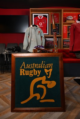 300926 - National Sporting Heritage Day WRU - Picture shows pieces of rugby memorabilia at the WRU National Sporting Heritage Day Event at the Principality Stadium in Cardiff, Wales