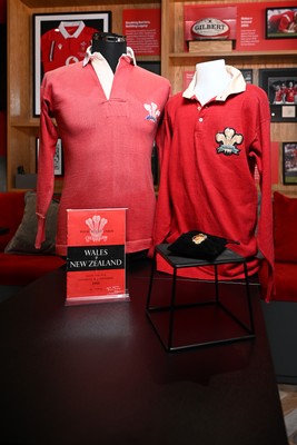 300926 - National Sporting Heritage Day WRU - Picture shows pieces of rugby memorabilia at the WRU National Sporting Heritage Day Event at the Principality Stadium in Cardiff, Wales