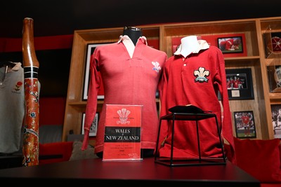 300926 - National Sporting Heritage Day WRU - Picture shows pieces of rugby memorabilia at the WRU National Sporting Heritage Day Event at the Principality Stadium in Cardiff, Wales