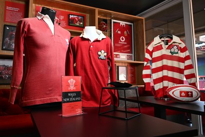 300926 - National Sporting Heritage Day WRU - Picture shows pieces of rugby memorabilia at the WRU National Sporting Heritage Day Event at the Principality Stadium in Cardiff, Wales