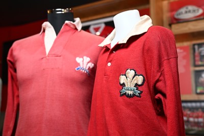 300926 - National Sporting Heritage Day WRU - Picture shows pieces of rugby memorabilia at the WRU National Sporting Heritage Day Event at the Principality Stadium in Cardiff, Wales