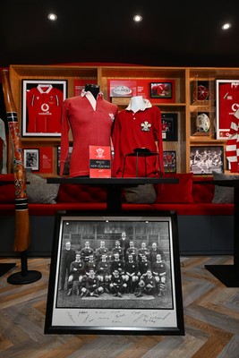 300926 - National Sporting Heritage Day WRU - Picture shows pieces of rugby memorabilia at the WRU National Sporting Heritage Day Event at the Principality Stadium in Cardiff, Wales