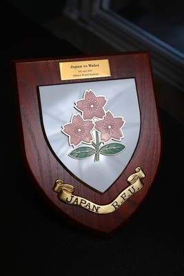 300926 - National Sporting Heritage Day WRU - Picture shows pieces of rugby memorabilia at the WRU National Sporting Heritage Day Event at the Principality Stadium in Cardiff, Wales