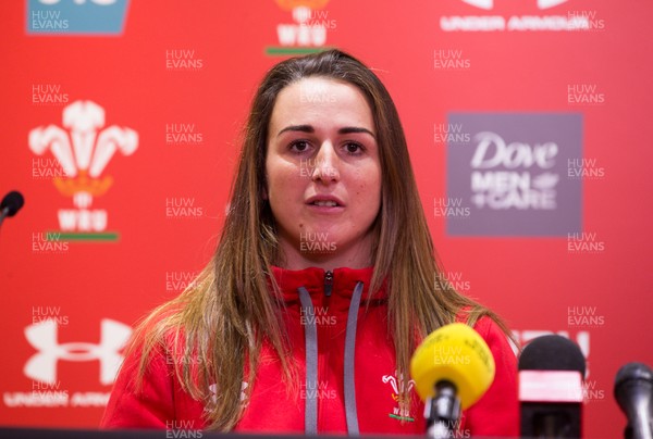 291119 - Wales Captains Run, Principality Stadium -  Wales Womens Captain Siwan Lillicrap at joint press conference ahead of their match against the Barbarians