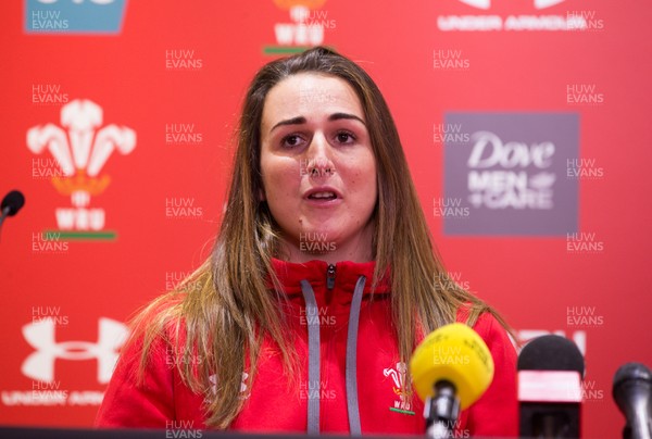 291119 - Wales Captains Run, Principality Stadium -  Wales Womens Captain Siwan Lillicrap at joint press conference ahead of the match against the Barbarians