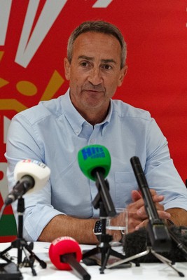 200825 - WRU Press Conference - Picture shows Dave Reddin, WRU Director of Rugby and Elite Performance, speaking at a press conference at the Principality Stadium in Cardiff, South Wales discussing the future of Elite Rugby in Wales