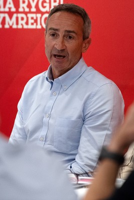 200825 - WRU Press Conference - Picture shows Dave Reddin, WRU Director of Rugby and Elite Performance, speaking at a press conference at the Principality Stadium in Cardiff, South Wales discussing the future of Elite Rugby in Wales