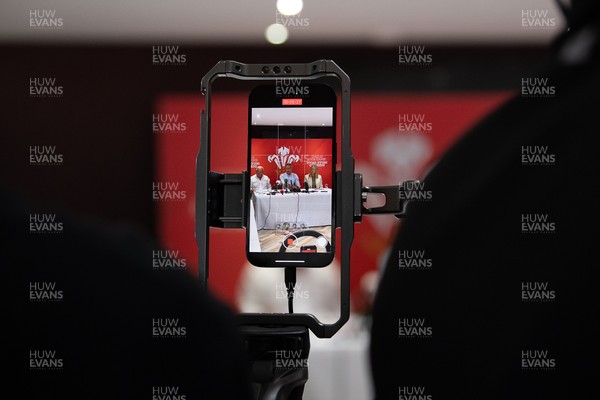 200825 - WRU Press Conference - Picture shows a general view of a press conference at the Principality Stadium in Cardiff, South Wales discussing the future of Elite Rugby in Wales