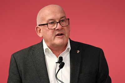 241025 - WRU Press Conference - Picture shows WRU chair Richard Collier-Keywood speaking in a press conference discussing the findings of the WRU’s recent review and consultation into the future of the elite game in Wales